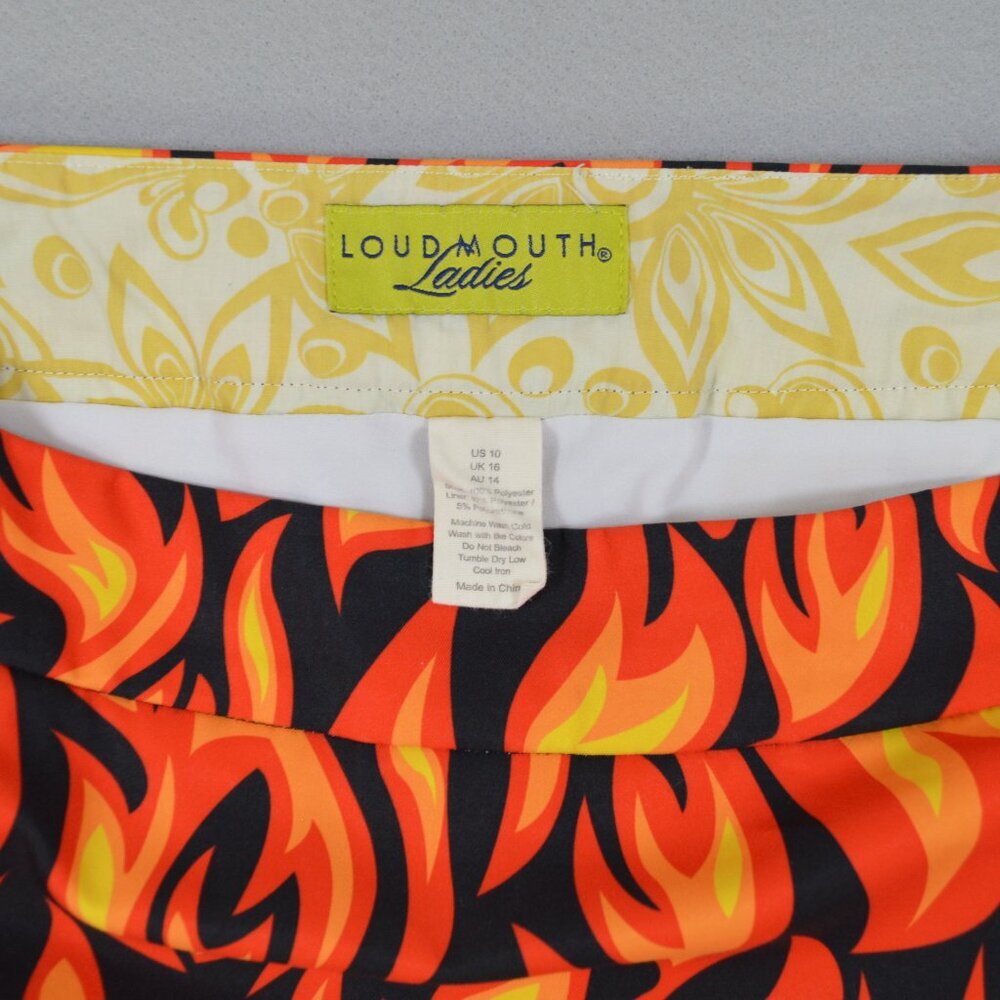 ๐ฅ Loudmouth Flame Golf Pickleball Tennis Skort Country Club Chaos Sz 10 - Picture 4 of 10
